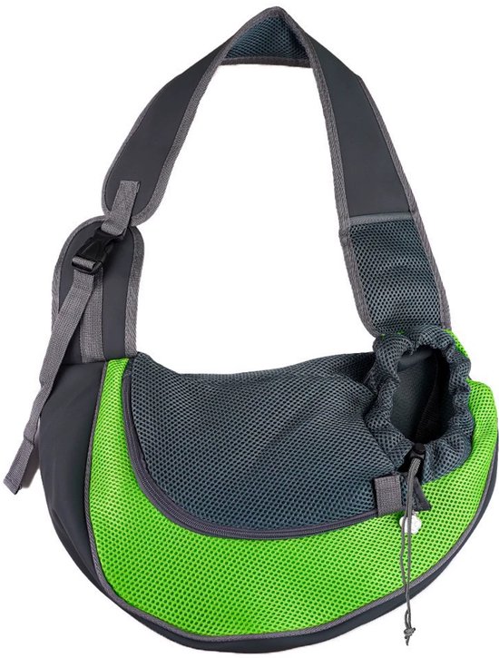 NATUYA Draagtas voor honden en puppy's - Ademend mesh - Handsfree - Reistas met verstelbare gevoerde riem - Tas voor wandelen in de open lucht - Waterdicht groen