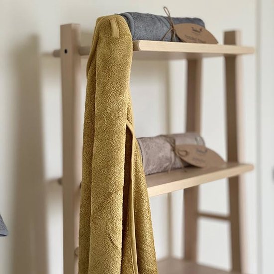 Timboo badcape - hooded towel - Feather grey van Timboo — afbeelding 5