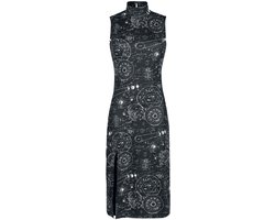 Jawbreaker Alchemy Cat Print Midi Cut Out Dames Medium-lengte jurk - L