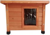 @Pet Kattenhok - Kattenhuis - voor Buiten - 57x45x43cm hout bruin