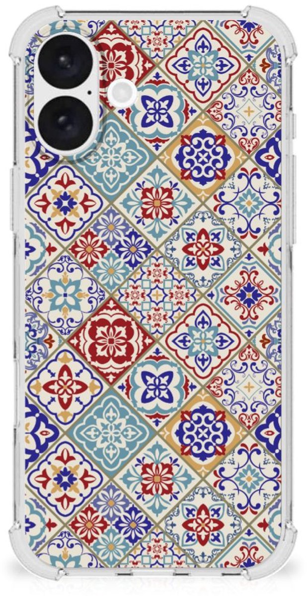 iPhone 16 Plus Anti-Shock Hoesje Tiles Color