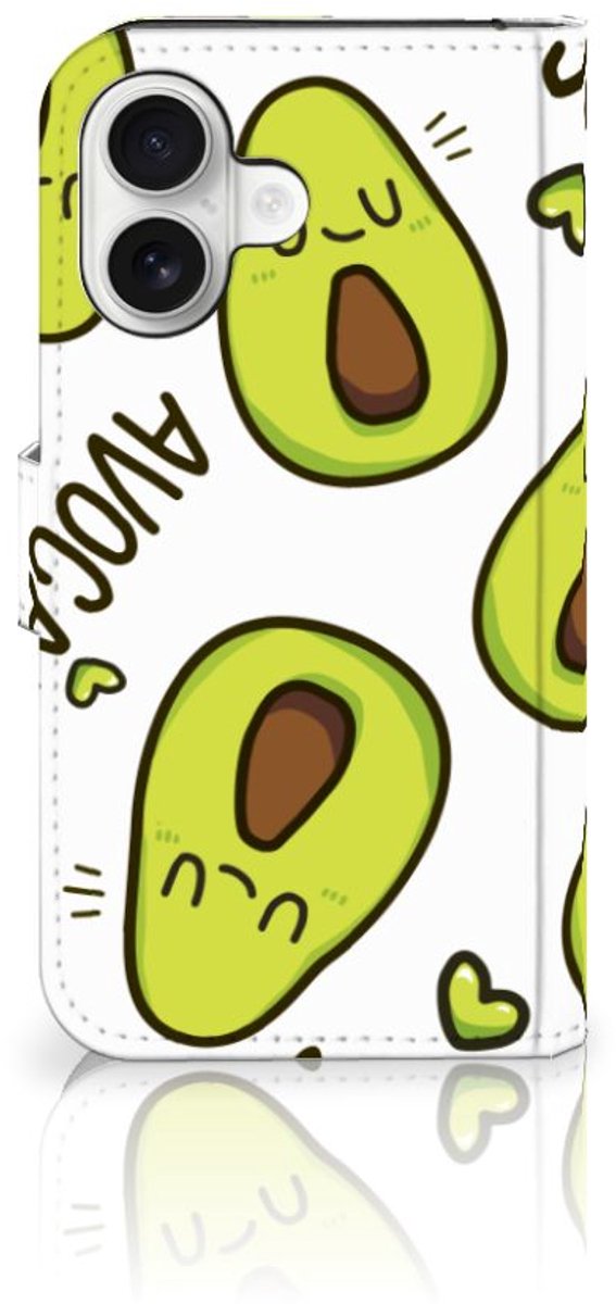 Boekhoesje voor iPhone 16 Leuk Hoesje Avocado Singing