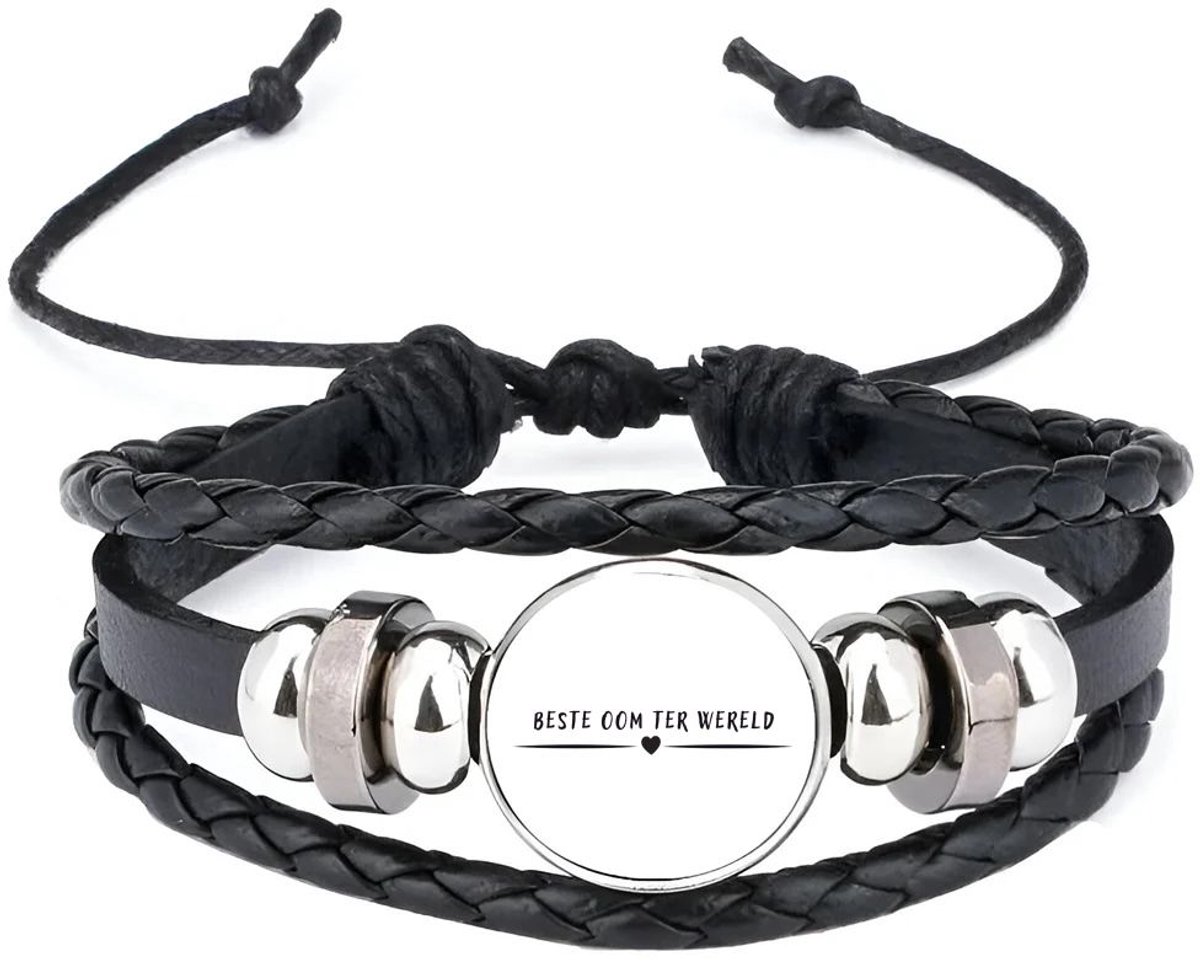 Akyol - beste oom ter wereld armband zwart - Oom - uncle - leuk cadeau voor je oom