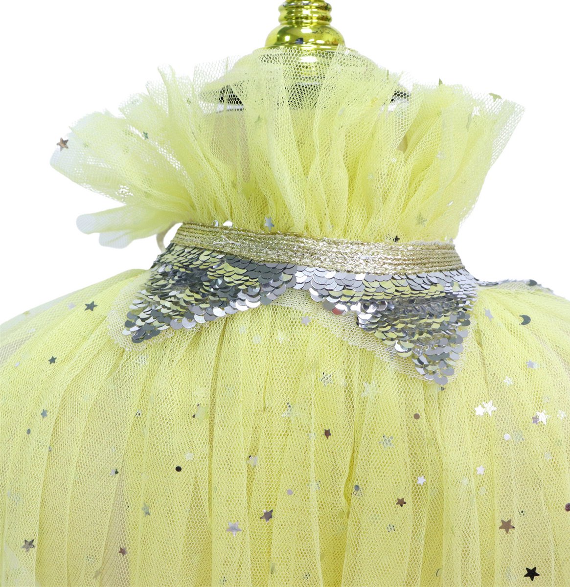 Joya Kids® Verkleedcape met Accessoires Licht Geel | Prinsessencape | Cape Set | Unicorn | Meisje Verkleedset | Carnvalskleding Meisjes | Met Kroon, Staf, Handschoenen en Sieradenset — afbeelding 7