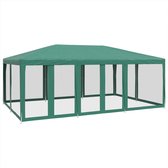 vidaXL Partytent met 10 mesh zijwanden 6x4 m HDPE groen - Partytent - Partytenten - Tent - Partytent