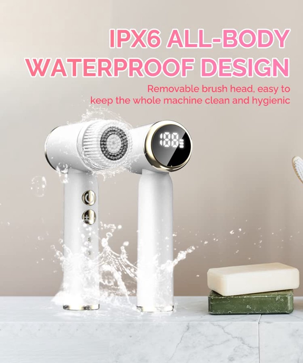 Gezichtsreiniger elektrisch - Gezichtsborstel - Gezichtsverzorging - Met 5 Waterdichte Borstelkoppen - Voor het Reinigen van Mee-eters, Keratine en Gezichtsmassage - Gezichtsreinigingsborstel - Oplaadbaar - Gezichtsmassage apparaat thumbnail 3