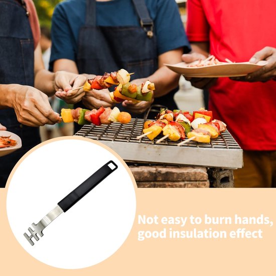 2 Stuks Roestvrijstalen Grillroosterliften – 27 Cm, Met Antislip/hittebestendige Handgrepen, Ophangoog, Past Op Alle Roosters, Zwart, Voor BBQ En Keuken