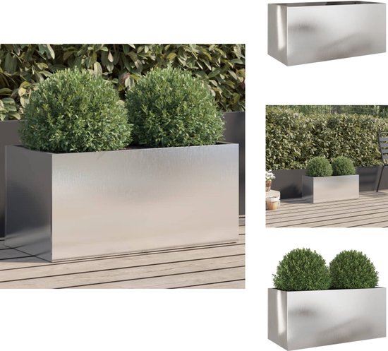 Plantenbak 62x47x46 cm gegalvaniseerd staal zilverkleurig kopen