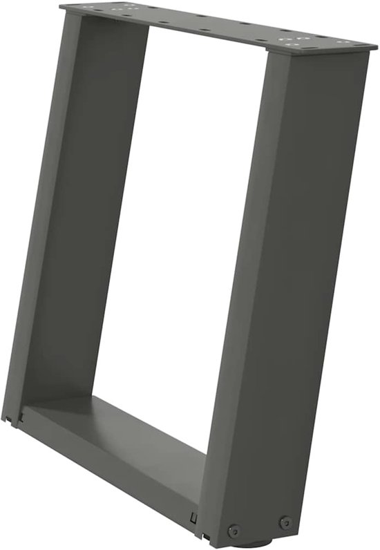vidaXL Salontafelpoten 2 st U-vormig 50x(42-43) cm staal antraciet - Salontafelpoot - Salontafelpoten - Tafelpoot - Meubeltafelpoot