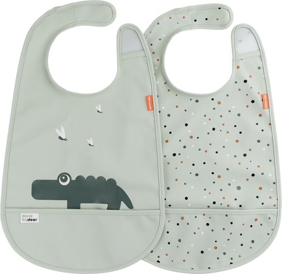 Bavoir set de deux croco - vert