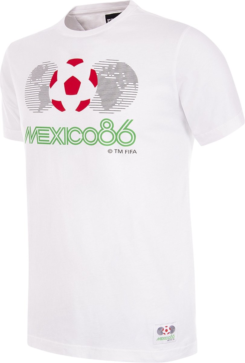 COPA - Mexico 1986 WK Emblem T-Shirt - Heren - Wit - S