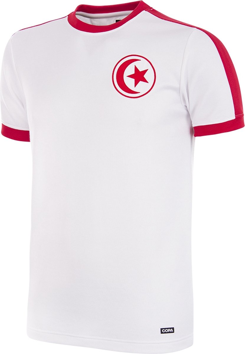COPA - Tunesië 1980's Retro Voetbalshirt - Heren - Wit - S