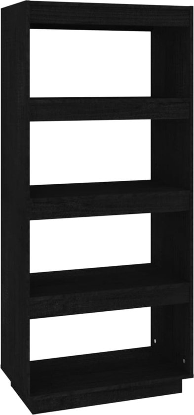 vidaXL Boekenkast/kamerscherm 80x24x186 cm spaanplaat zwart, room divider, boekenkast, kamerscherm, room dividers, boekenkasten, kamerschermen