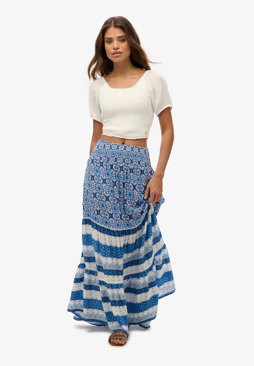 Superdry Maxirok met print Dames Rokken Blauw