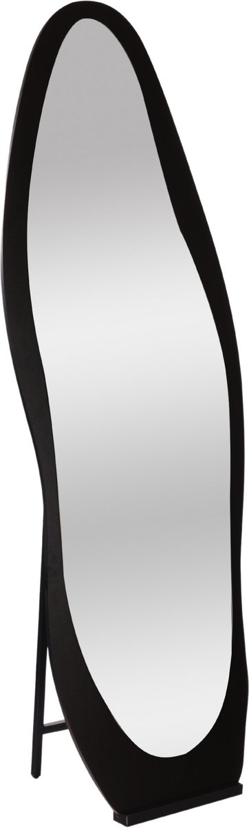 SensaHome Asymmetrische Staande Spiegel – Houten Frame – 160x55 cm – Zwart