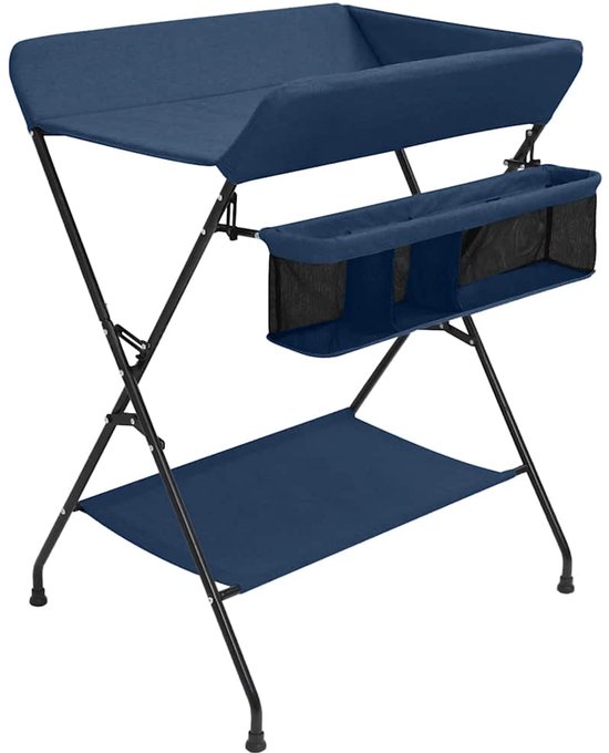 vidaXL - Verschoontafel - ijzer - marineblauw