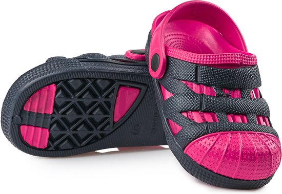 Sabots pour femmes Ladeheid Enfants - Chaussures de jardin - Légères - Chaussures enfants - Filles - Garçons - Bleu foncé - Rose - 28 - LA-KL-056