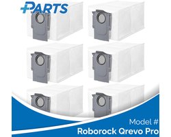 Roborock Qrevo Pro Stofzakken (6 Stuks, Plus.Parts® alternatief voor 8.02.0239)