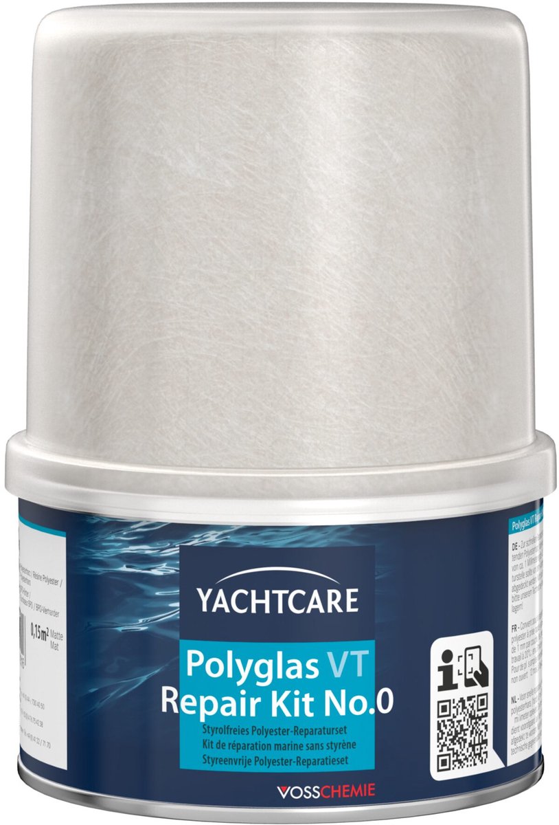 Yachtcare Polyglas - Repair Kit – polyester Reparatieset VT - NO. 0 250G + 0,15M2 - MAT
