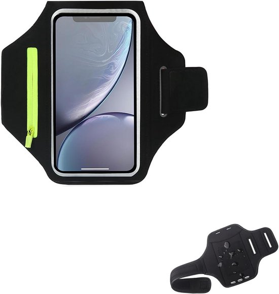 Fitgriff® Hardloopriem Telefoon (Running Belt) - Heren en Dames - Hardlopen Telefoonhouder voor Race, Joggen, Marathon - Voor Alle Mobiels (Grijs, S-M