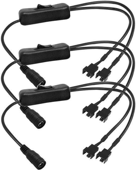 Topiky Lüfter-Splitterkabel, 5 Stück – 3-polig Auf 3+3-polig, Ca. 14 Cm, Für PC-Gehäuselüfter