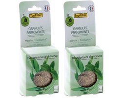 Set van 2 x 4 Zakjes geurkorrels voor stofzuiger met munt/eucalyptus TopFilter