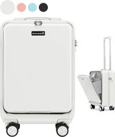Skycases Handbagage Koffer 35L - Lichtgewicht Trolley - Spinnerwielen - TSA-slot en Laptopvak - Reiskoffer met Handig Voorvak - 55 cm - Off-white