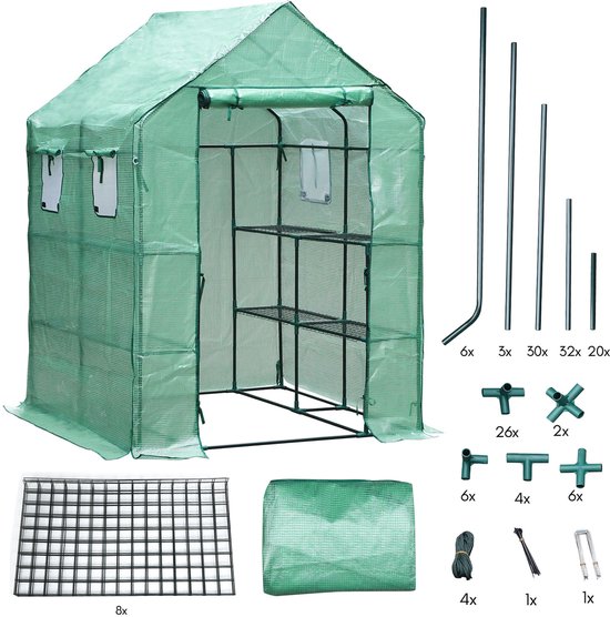 VITAVIA Tuinkas Apollo 5000 polycarbonaat 6 mm zwart, 195x261x207 cm