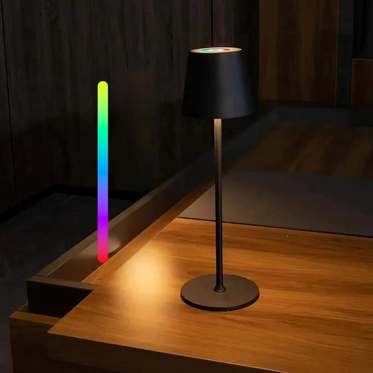 Draadloze LED Tafellamp met RGB en Dimfunctie - Ideaal voor Slaapkamer en Eettafel