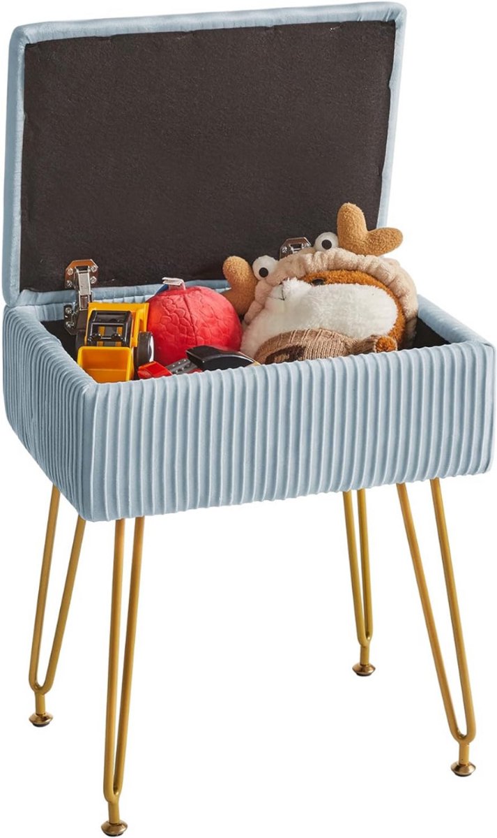 ApexArte® Make up Stoel - Kaptafel Kruk - Visagie - Grijsblauw