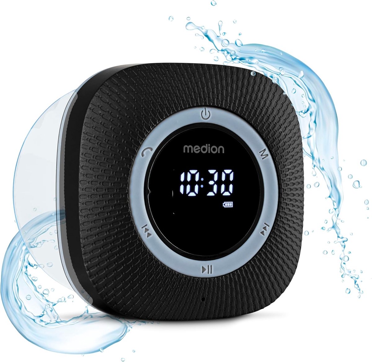 Douche radio met Bluetooth en LED display - Draadloze FM radio voor badkamer - Spatwaterdicht en oplaadbaar
