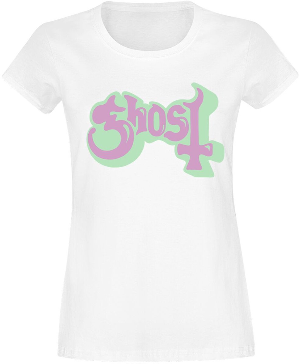 Ghost Bubble Logo Dames T-shirt - wit - M
