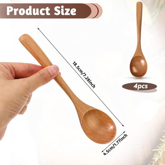 Houten Soep Ladle, Natuurlijke Houten Soeplepel, Pap Lepel, 7.28 inch