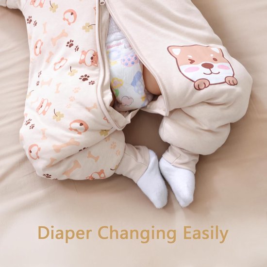 Babyslaapzak lange mouwen met voeten 35 TOG winterslaapzak pijpen Pup babyhoogte 95-105 cm. van Puckababy — afbeelding 3