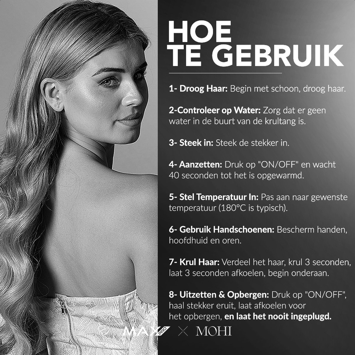 Max Pro Twist 9mm Krultang - Curling iron - Levenslange - afbeelding 3