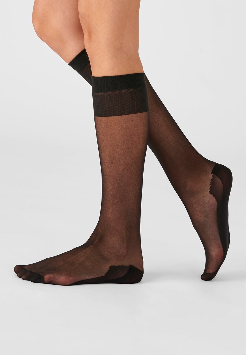 Damart - Set van 4 paar kniekousen in mousse 20D. - Dames - Zwart - 36/37