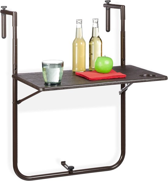 Gdmokle Inklapbare balkonhangtafel, balkonklaptafel, hangtafel met 5