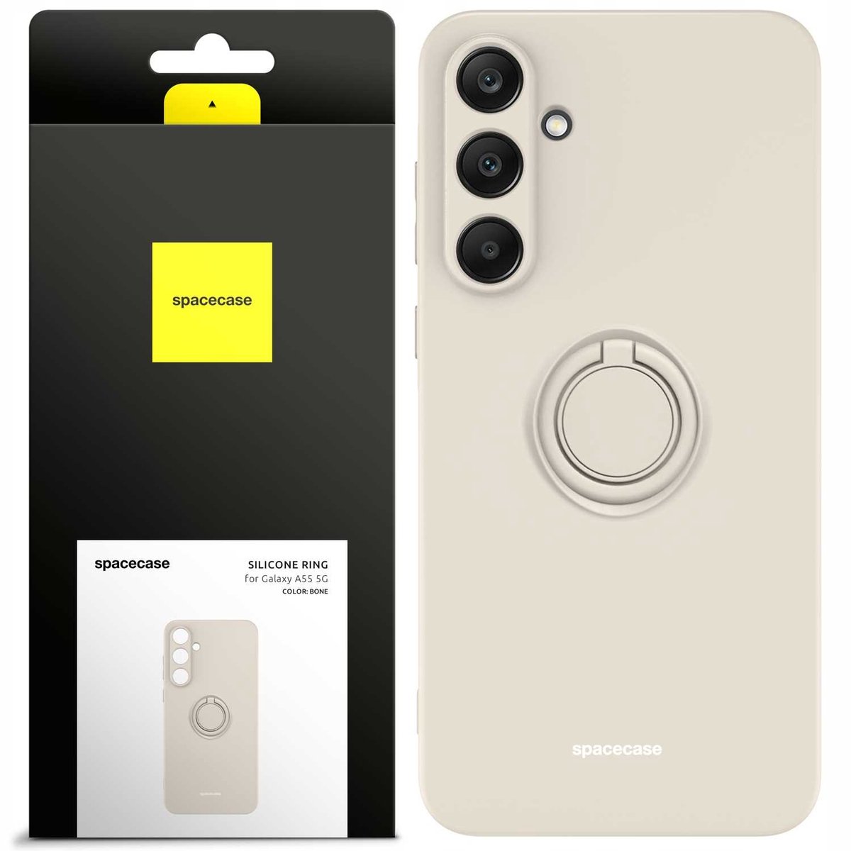 Spacecase Siliconen Case-Ring Voor Samsung Galaxy A55 5G Bone