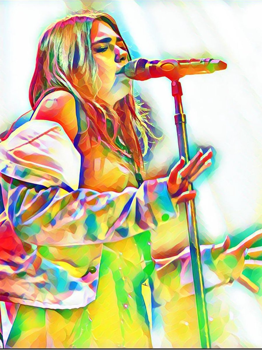 Passionforart.eu Dua Lipa 1-3 - Poster - 40 x 60 cm geel