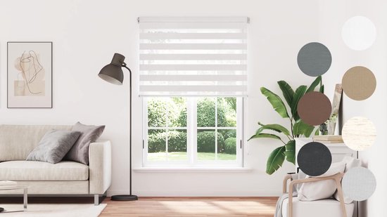 vidaXL - Zebra - rolgordijn - 85x150 - cm - stofbreedte - 80,9 - cm - lichtgrijs