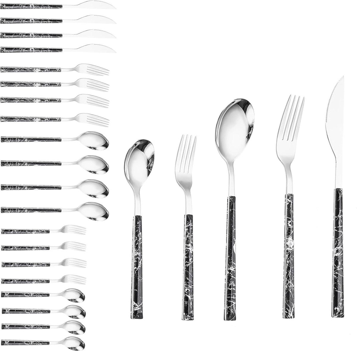 20-delig Bestekset - RVS - Lepel Mes Vork - Vaatwasmachinebestendig - 4 Personen