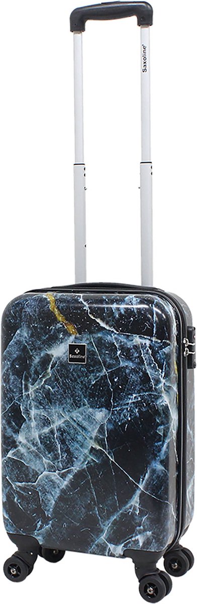 Saxoline Handbagage Harde Koffer / Trolley / Reiskoffer - 55cm (Small) - Marble Print - Bedrukt / Small