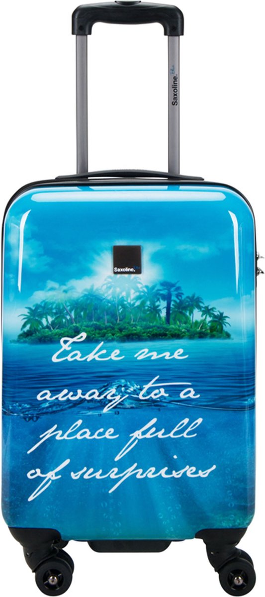 Saxoline Blue Handbagage Harde Koffer / Trolley / Reiskoffer - 54cm (Small) ? Island Print - Bedrukt / Small