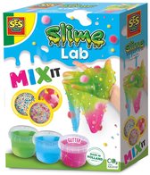 SES Creative - Slime lab - Mix it 3 kleuren slijm - met balletjes, pompons en kralen om te mixen - Slijm maken – Slime