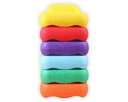 foto van Stapelstenen - Balanceerstenen - regenboog - 6 stuks - Balans speelgoed - Vierkant