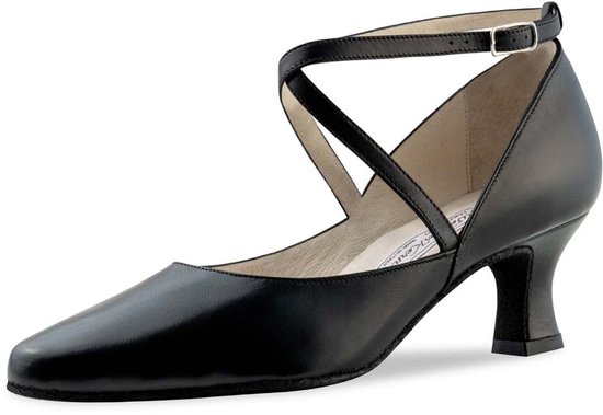 Foto: Werner kern shirley dames dansschoenen ballroom hak 5 5 cm gesloten neus kruisbandje suede zool leer werner kern zwart 37 1 3