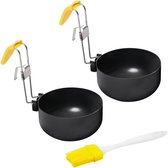 Bol.com Opvouwbare Non-stick Hang Oor Eierkoker met Olie Borstel - Gekookte Eieren voor Keuken Tool aanbieding