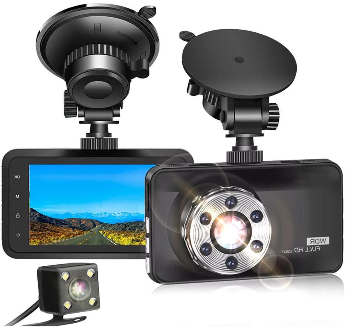 ApexArte® Dual Dashcam - Dashcam voor Auto - Dashcams - Zwart