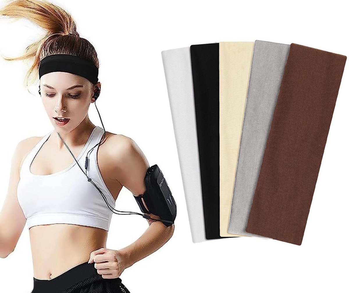LIXIN Set 5 Stuks Sports Haarbanden - Nieuwe Stijl - Hoofdband Dames en Heren - Unisex Haarband - Volwassenen - Lichtgewicht - Atletisch - Gym - Dans - Yoga - Hardlopen - Haaraccessoires