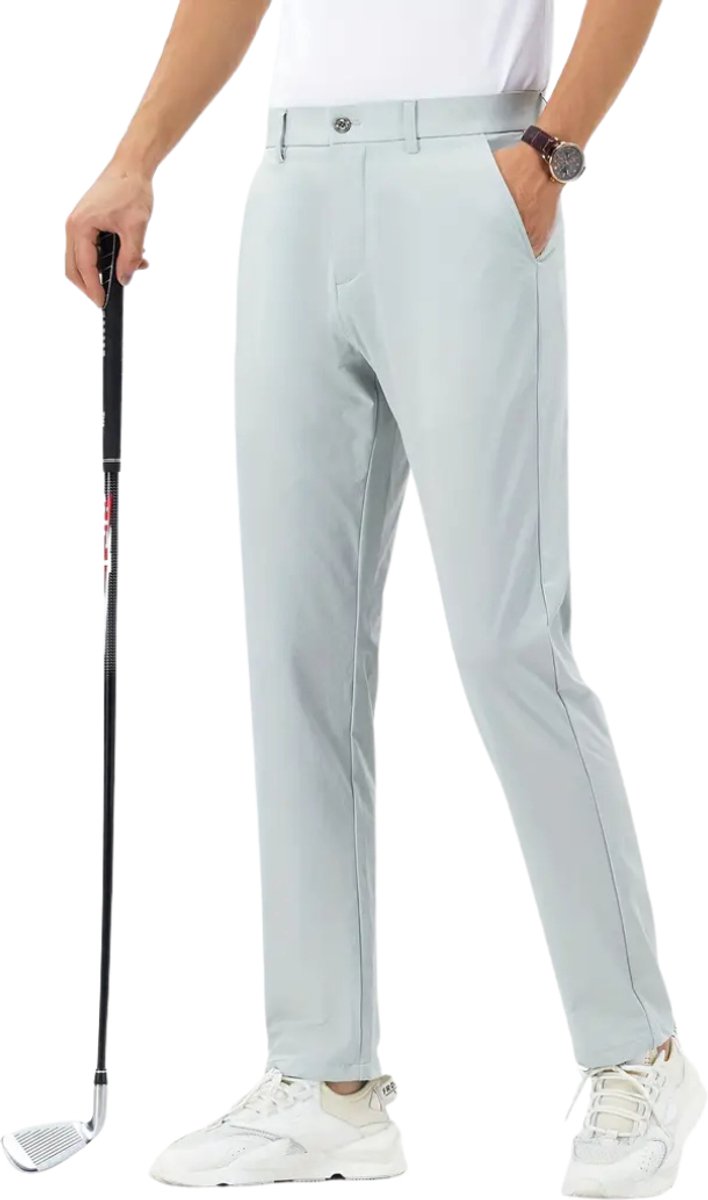 Livano Golfbroek Heren - Golfkleding - Golfen - Golf Accessoires - Nette Pantalon - Lichtgrijs S - Maat 46 van Livano — afbeelding 3